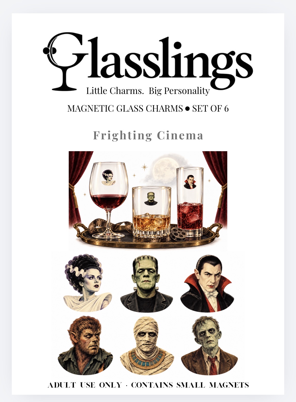 Frighting Cinema classic movie magnetic glass charms