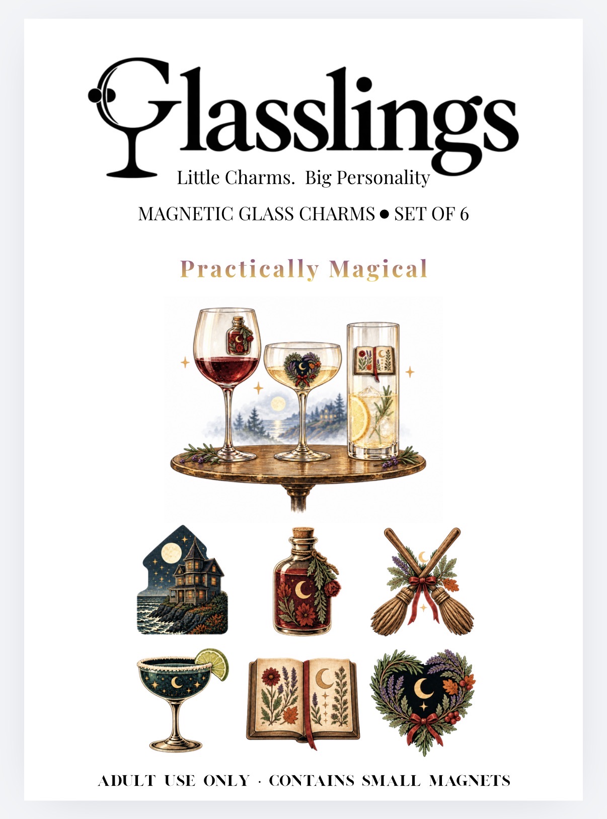 Practically Magical magnetic glass charms
